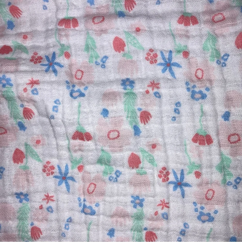 Lila & Jack 4 Layer Muslin Baby Blanket Cotton Pink Ditzy Floral NWOT